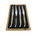 thumbnail image 2 of Laguiole en Aubrac Luxury Fully Forged Full Tang Stainless Steel Steak Knives 4-Piece Set with Solid Horn Handle, Stainless Steel Polished Bolsters, 2 of 5