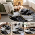 thumbnail image 5 of Round Rug 5Ft Washable Non-Slip, Black Grey Marble Circle Area Rugs for Living Room Bedroom, Modern Gradient Abstract Aesthetic Indoor Floor Mats Carpet Runner for Home Decor Aesthetic, 5 of 8