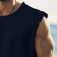 thumbnail image 5 of LEKWK Mens Tank Top Linen Lightweight Crew Neck Casual Muscle Shirts Breathable Loose Fit Comfy Solid Summer Tops Fashion Beach Vacation Daily Outfits, 5 of 7