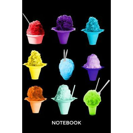 Notebook: Rainbow Hawaiian Shave Ice Flavors - Black - 120 Pages Lined - (6' X 9 Large)