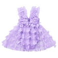 thumbnail image 4 of FYMNSI Baby Girls Layered Tulle Romper Dress Toddler Purple Tutu Princess Dresses with Butterfly Headband Birthday Outfits 0-6 Months, 4 of 5