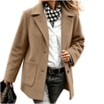 thumbnail image 7 of Womens Trench Coat with Pockets Casual Notched Lapel Fall Winter Single Breasted Business Formal Wool Coat Khaki XL, 7 of 7