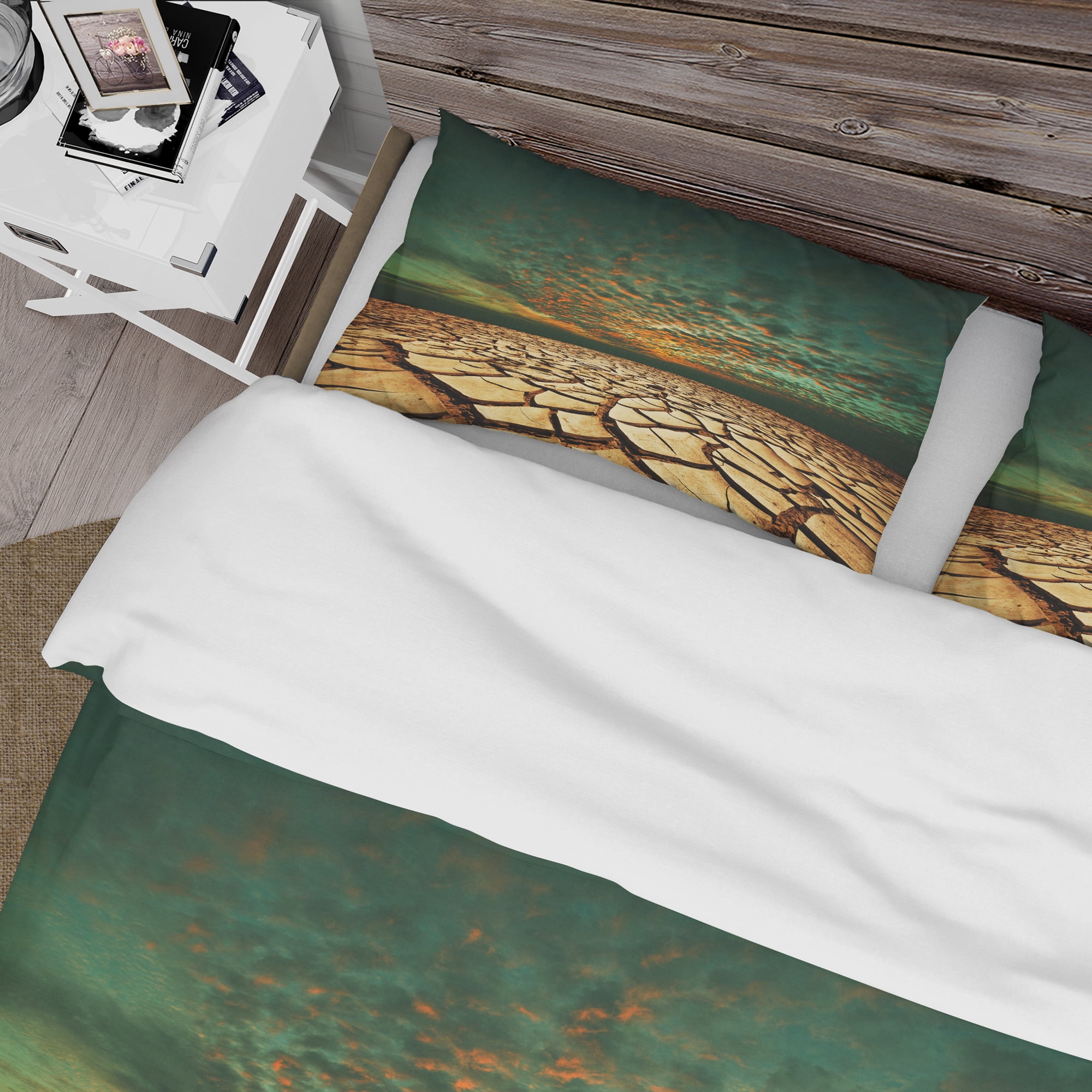 Designart 'Drought Land under Blue Sky' Landscape Duvet Cover Set