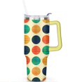 thumbnail image 2 of 40oz Classic Dot Aesthetic Design Stainless Steel Flip Straw Tumbler Spill Proof Travel Cup Double Wall Vacuum Insulated Coffee Mug with Top Handle, 2 of 6