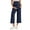 Royal Blue, variant on Wide Leg Maternity Yoga Capris Over The Belly Stretch Pregnancy Cropped Pants with Pockets