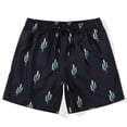 thumbnail image 2 of MADHERO 3 Pack Mens Swim Trunks with Mesh Lining Quick Dry Swim Shorts Bathing Suit Swimswear Black Cactus/ Rose Red Pineapple/ Yellow Tree Size XL, 2 of 5