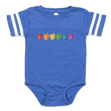 

CafePress - Squirels_Rbw - Cute Infant Baby Football Bodysuit