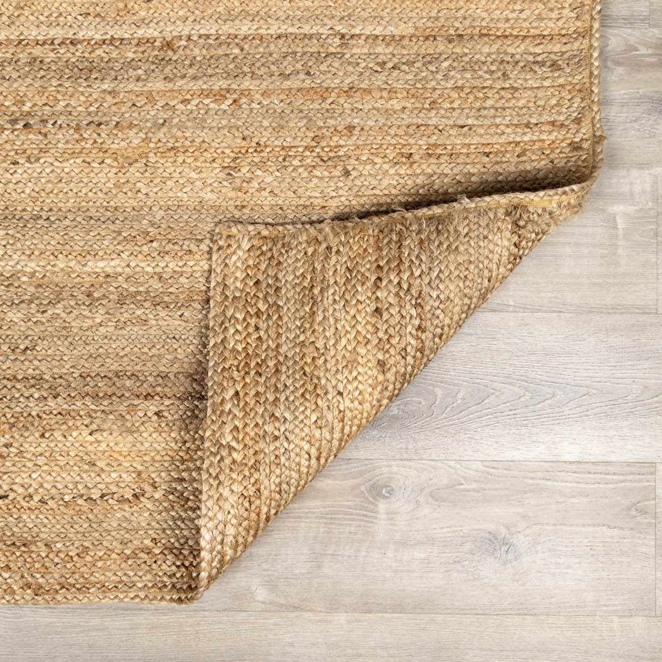 Hauteloom Shippagan Sea Grass Jute Rug - Natural Fiber Area Rug - Natural Farmhouse Look Carpet - Rattan Wicker Look Carpet - Brown, Light Beige, Cream - 8' Round