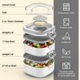 thumbnail image 4 of Yhmxh Stainless Steel Bento Box, Leak-Proof Single Layer Lunch Box with Removable Compartments and Reusable Cutlery, BPA-Free Portable Lunch Container Dishwasher Safe Salad Container, White, 4 of 6