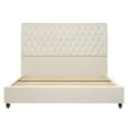 thumbnail image 6 of PLAUIN King Bed Frame with Sleigh and Button Tufted Headboard,Velvet Upholstered,Gream, 6 of 8