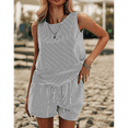 thumbnail image 5 of Women'S Summer 2 Piece Outfits Sleeveless Tank Top Matching Shorts Sets Cotton Striped Sweatsuits, 5 of 7