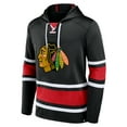 thumbnail image 1 of Chicago Blackhawks Chandail à Capuche à Lacets Profond pour Hommes - Noir, 1 of 3