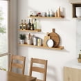 thumbnail image 6 of Picture Ledge Shelf, Floating Shelves Set of 2, 36 Inches Nursery Book Shelves for Toys Storage, Kids Bookshelf Wall Mounted for Living Room Bedroom Decor Books Photo Frames, Natural Oak, 6 of 14