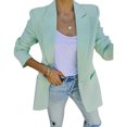 thumbnail image 1 of Women Casual Shacket Lapel Blazer Jacket Work Open Front Blazer Jacket Solid Color Business Suit with Pockets, 1 of 7