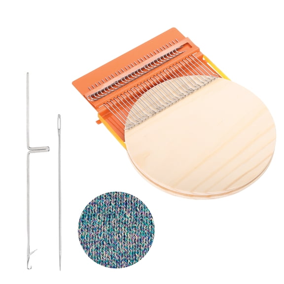 Uxcell Speed Darning Loom, 28 Hooks Mini Weaving Knitting Machine Orange