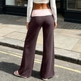 thumbnail image 5 of cocolona Womens Patchwork Casual Yoga Pants Elastic Waist Straight Wide Leg Workout Lounge Pants with Pockets, 5 of 5