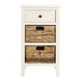 thumbnail image 3 of SAFAVIEH Everly Contemporary Side Table with Drawer and Two Baskets, Distressed White, 3 of 12