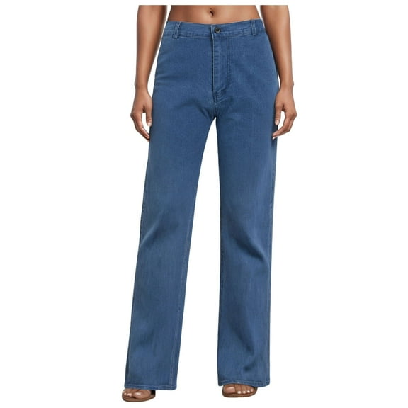 vigerkar Womens Jeans High Waisted Straight Leg Loose Stretchy Lightweight Tummy Control Jeans for Women 2025 Light Blue, 39