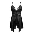 thumbnail image 2 of Gibobby Lenceria para mujer sexy Día de San Valentín Camisón de encaje con tirantes para mujer, lencería fina y sexy con temperamento(Negro, XXL), 2 of 5