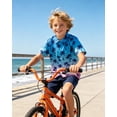 thumbnail image 3 of Aideaone 2 Pack Boy Hawaiian Shirts Button Down Kids Tropical Aloha Shirts Short Sleeve Size 8-14 Year, 3 of 6