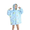 thumbnail image 3 of Wearable Blanket Sweatshirt Hoodie for Women and Men Kids, Oversized Cartoon Hooded Top Purple, 3 of 6