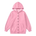thumbnail image 5 of Lutiedan Girls Oversized Hoodies Snap Button Long Sleeve Fleece Sweatshirt Fall Casual Jacket with Pockets Size 4-14, 5 of 8