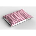 thumbnail image 2 of Ambesonne Modern Pillow Sham 2 Pack, Retro Vintage Stripes, 36"x20", Pale Pink White, 2 of 3