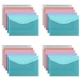 thumbnail image 2 of BINGLI 4pcs Plastic Envelopes,Poly Envelopes with Snap Button Closure,Clear Document Folders Letter A4 Size File Envelopes,Plastic File Folders for School Home Work Office Organization,Random Color, 2 of 5