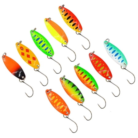 Youthyao 10Pcs Fishing Spoons Lures Sequins Baits Castings Fishing Lures Baits Fishing Lures Spinner Baits Metal Spoon Fish Lures