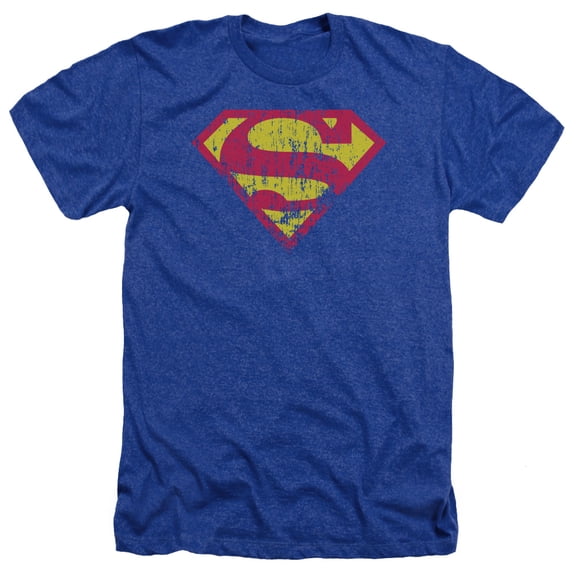 Superman - Classic Logo Distressed - Heather Short Sleeve Shirt - XXX-Large