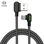 MCDODO 90 Degree Right Angle Braided USB C Charger Charging Sync Type C Cable Cord(1.2M,1X Data Cable)