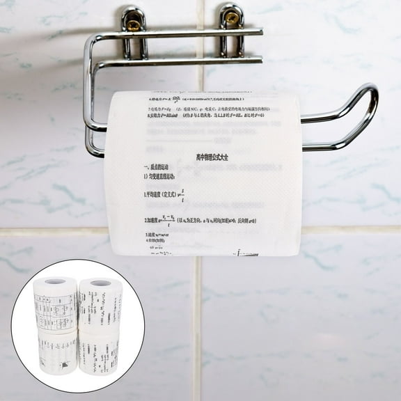 WHAMVOX Printed Tissue Chemical Physics Formula Pattern Toilet Paper Highly Absorbent Comfortable 4 Rolls White