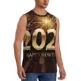 thumbnail image 2 of Bingfone Happy New Year 2025 B Pattern Men's Tank Tops Workout Sleeveless Tee Shirts Running Beach Tanks for Men-X-Large, 2 of 4