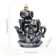 thumbnail image 3 of Vikakiooze Creatives Resin Teapot Skull Skulls Reverse Incense Burners Crafts Small Ornaments Resin Reverse Incense Burners, 3 of 9