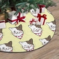 thumbnail image 3 of FMSHPON of Cat on Yellow Pastel Xmas Christmas Tree Skirt Stand Mat for Holiday Party Decoration Indoor Outdoor 48 inches, 3 of 3
