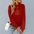 thumbnail image 6 of Enjoytime Christmas Women's Fall Clothes Printed Crewneck Oversized Sweatshirt Casual Xmas Long Sleeve Pullover Tops Wine M, 6 of 6
