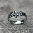 thumbnail image 4 of Norse Raven Ring Punk Cool Viking Mythology Jewelry Rings Celtic Knot Nordic Pinky Rings (13), 4 of 6