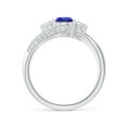 thumbnail image 2 of Angara Natural 0.5 Ct. Tanzanite with Diamond Fashion Ring in 14K White Gold for Women (Ring Size: 3), 2 of 9