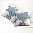 thumbnail image 6 of Ambesonne Cartoon Throw Pillow Cover 2 Pack, Rabbit Mascot Animal, 18", Grey Pink White, 6 of 7