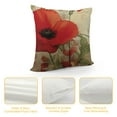 thumbnail image 4 of HENGT  Flower Pillow,Home Decorative Throw Pillow Cover Red Poppy Flower Beige Floral Waist Lumbar Throw Pillow case Cushion Cover Sofa Home Decorative, 4 of 5