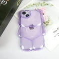 thumbnail image 2 of Bear Phone Case Compatible with iPhone 15 Pro Case, Cute 3D Purple Clear Bear Case, Shockproof Kpop Cartoon Bear Phone Case for Women Girls, 2 of 12