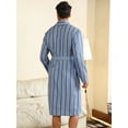 thumbnail image 2 of Men'S Striped Bathrobe With Belt, 2 of 5