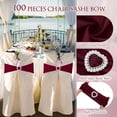 thumbnail image 5 of 100 Pcs Spandex Chair Sashes with Heart Shaped Buckle Slider Stretch Chair Cover Band Universal Elastic Ties for Wedding Banquet Event Party Decoration(Burgundy), 5 of 14