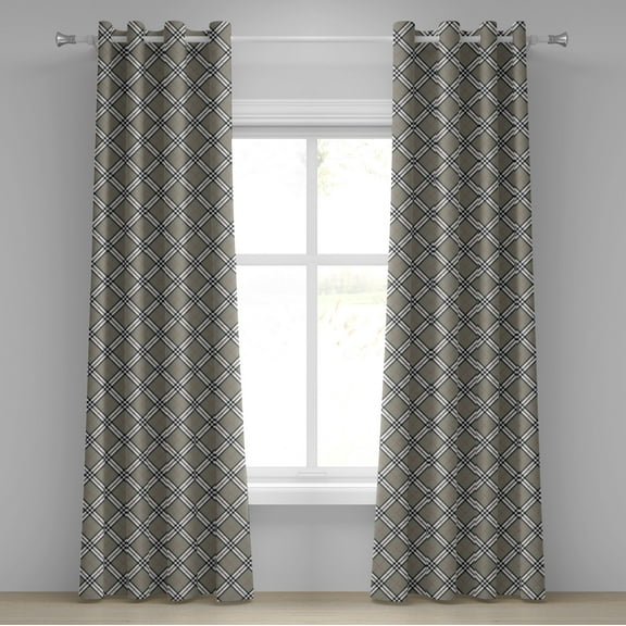 Ambesonne Grey White Grommet Curtain, Medieval Art, 50" x 108", Grey Black White