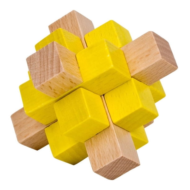 Juguetes de madera para niños, cerradura Kongming de haya, cerradura de desmontaje para ocio educativo para adultos, cerradura de mortaja y espiga para estudiantes de escuela primaria, cerradura Luban