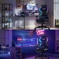 thumbnail image 7 of Dowinx Gaming Chair with RGB LED Lights, Ergonomic Game Chair with Footrest Massage Lumbar Support, Computer Gamer Chair for Adults Teens, Black Green, 7 of 7