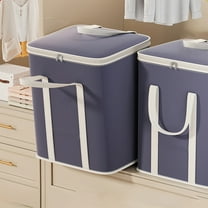 Dark Blue Double Shoulder Storage Bag | Thickened Large Capacity Quilt & Clothing Storage Box | 1-Pack Household Organizer for Bedding & Seasonal Items