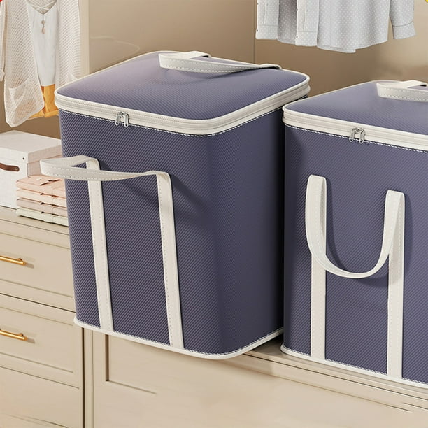 Dark Blue Double Shoulder Storage Bag Thickened Large Capacity Quilt Storage Bag Household Clothing Storage Box