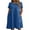 Navy, variant on Fashion Women Casual Round Neck Solid Summer Short Sleeve Pockets Dress