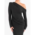 thumbnail image 3 of Women'S Dress Fall Winter French Long Sleeve Slim Fit Maxi Dress Formal for Women Black S, 3 of 7